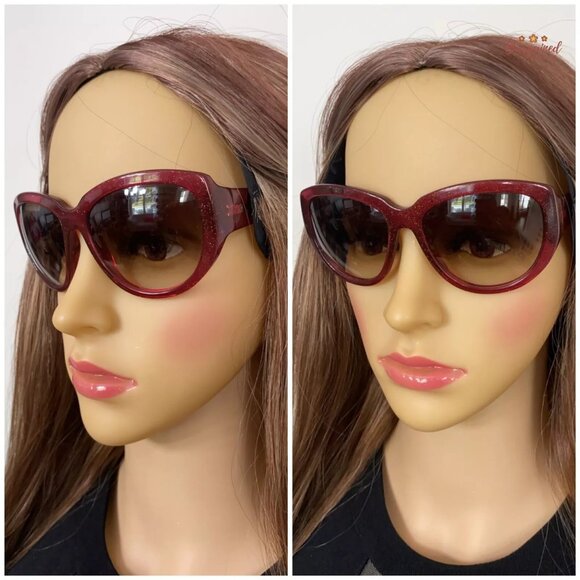 Auth LOUIS VUITTON Fuchsia Glitter Acetate Obsession Cat Eye Sunglasses Z0626W main image 7